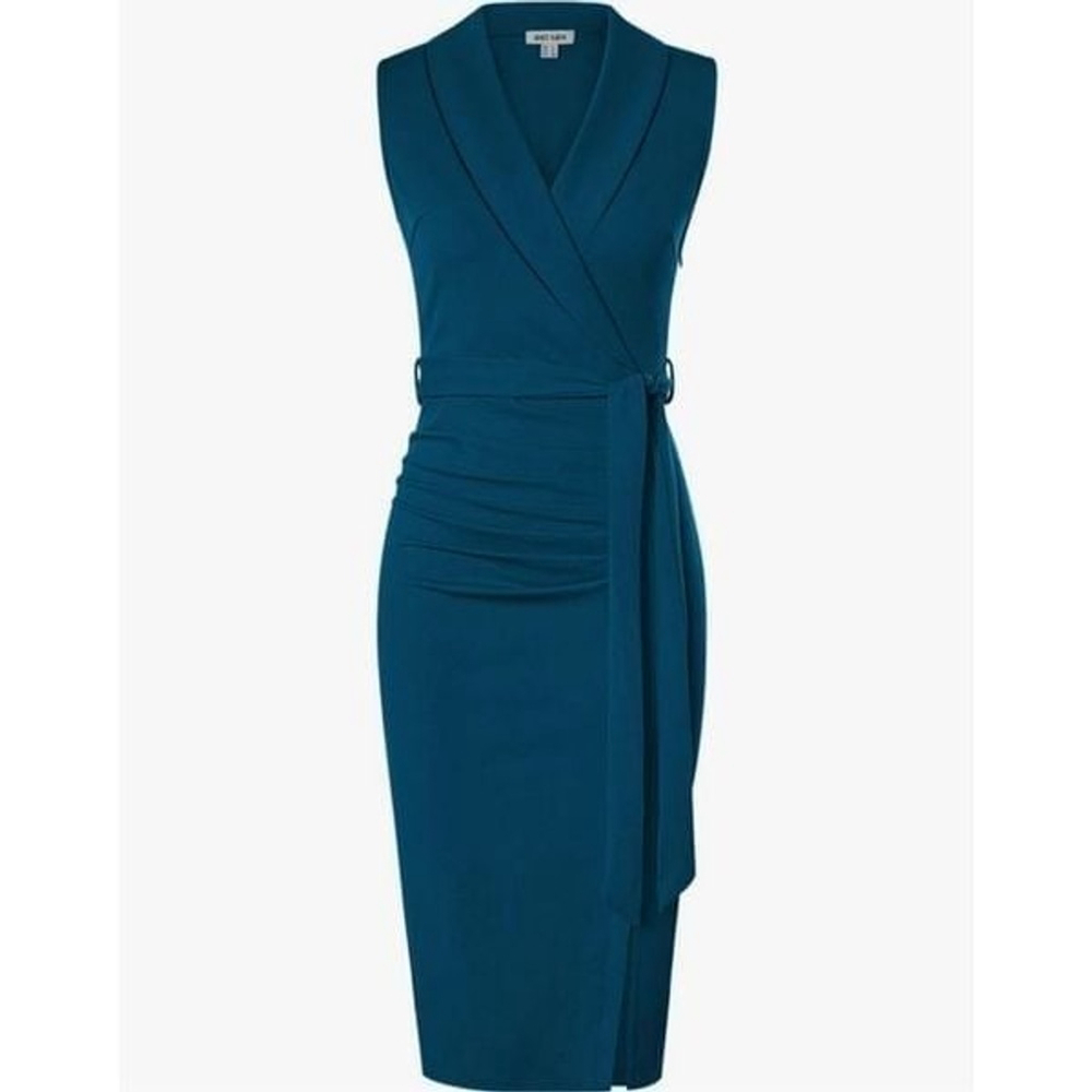 NEW GRACE KARIN Career Ruched Wrap Pencil Dress 8 NO BELT